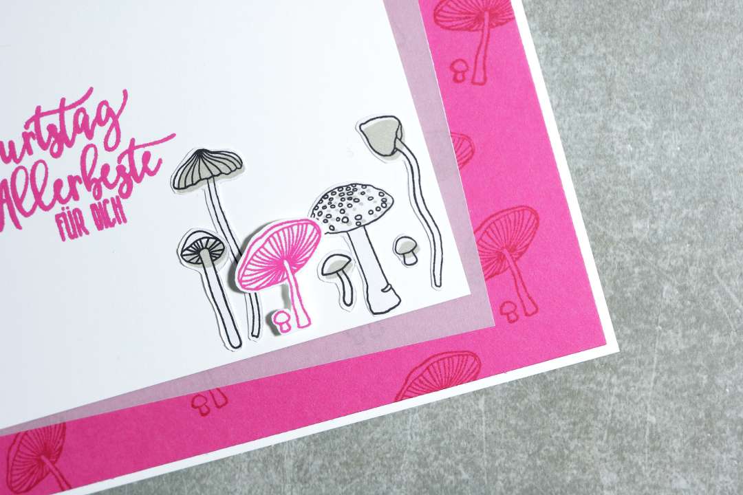 Geburtstagskarte mit Pilzen mit Produkten von Stampin' Up! 2