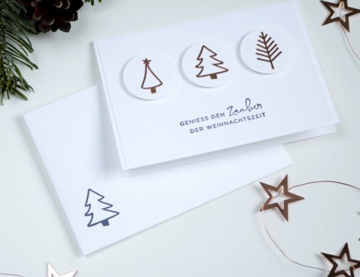 einfache Weihnachtskarte Weihnachtsbäume mit Produkten von Stampin' Up!1